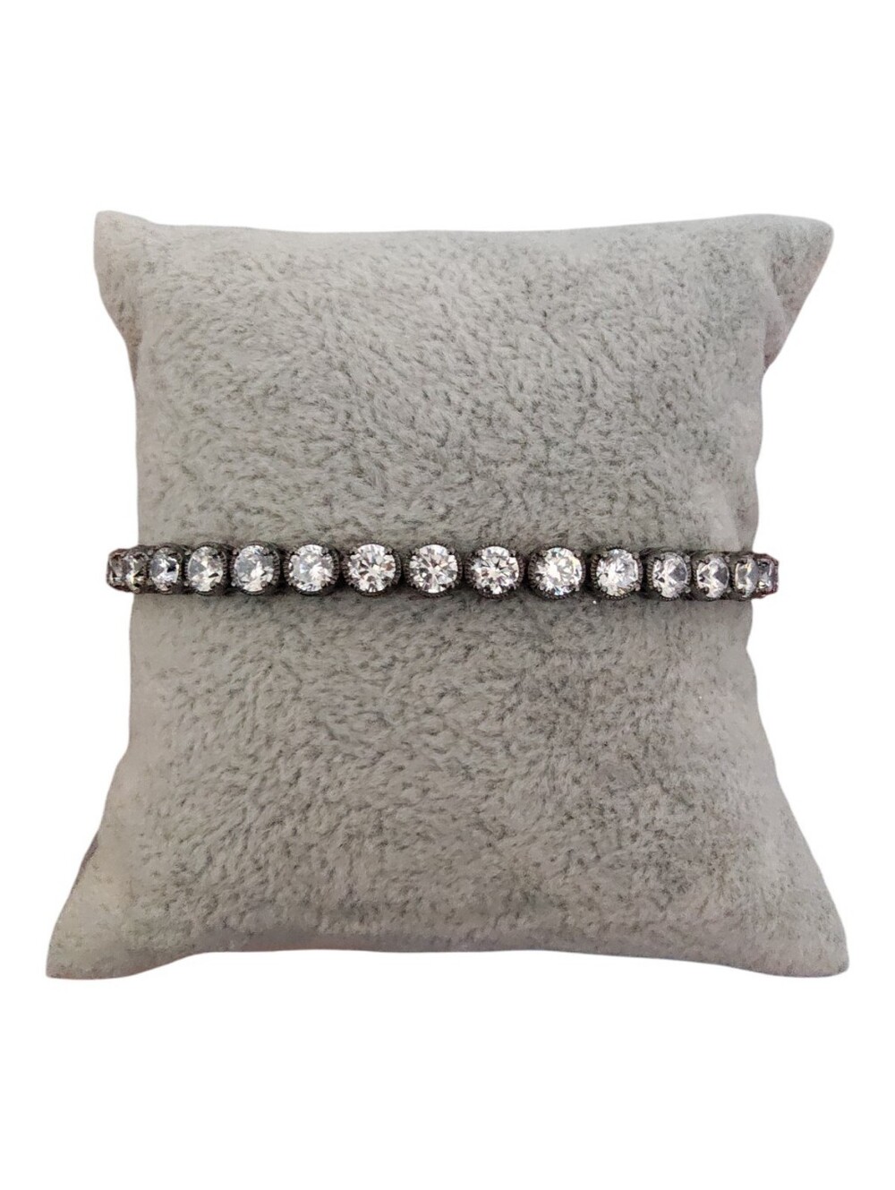 QVC Style Diamonique Tennis Bracelet Sterling Silver CZ925 Round Cut 7.5"